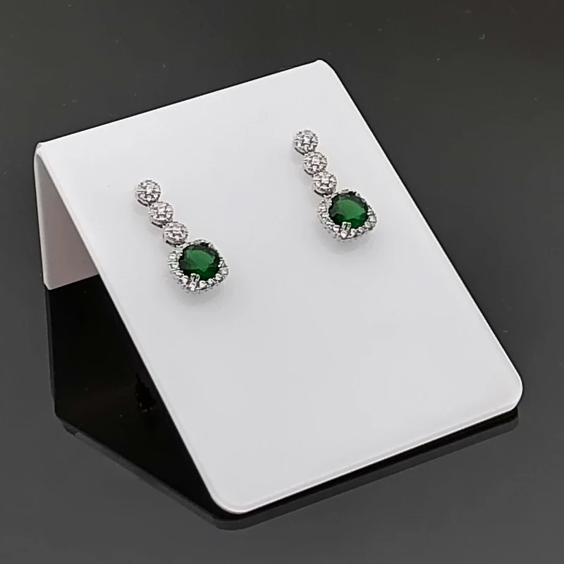 5Pcs Fashion Style Transparent/White Acrylic Earrings Jewelry Display Stand Holder Ear Stud Storage Organizer Show Bracket Rack