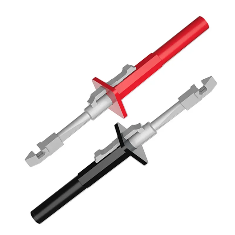 

Cleqee P5006 2 шт. изолированный тестовый крючок, зажим для прокалывания проволоки, зонд с гнездом 4 мм, встроенный весенний инструмент «сделай сам»