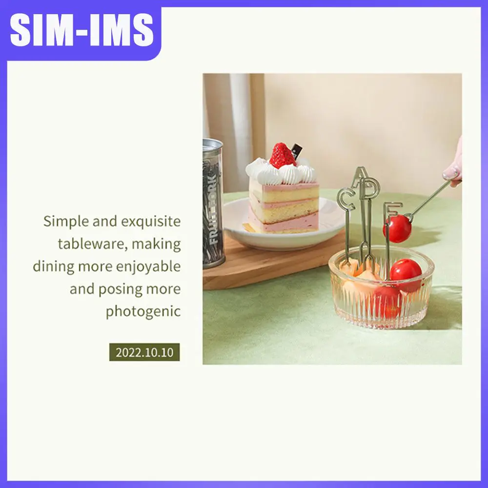 

Creative Cake Fork 26 Letters Light Luxury Dessert Fork 26 Pack Small Fork Lunch Bento Accessories Reusable Food Grade Fork