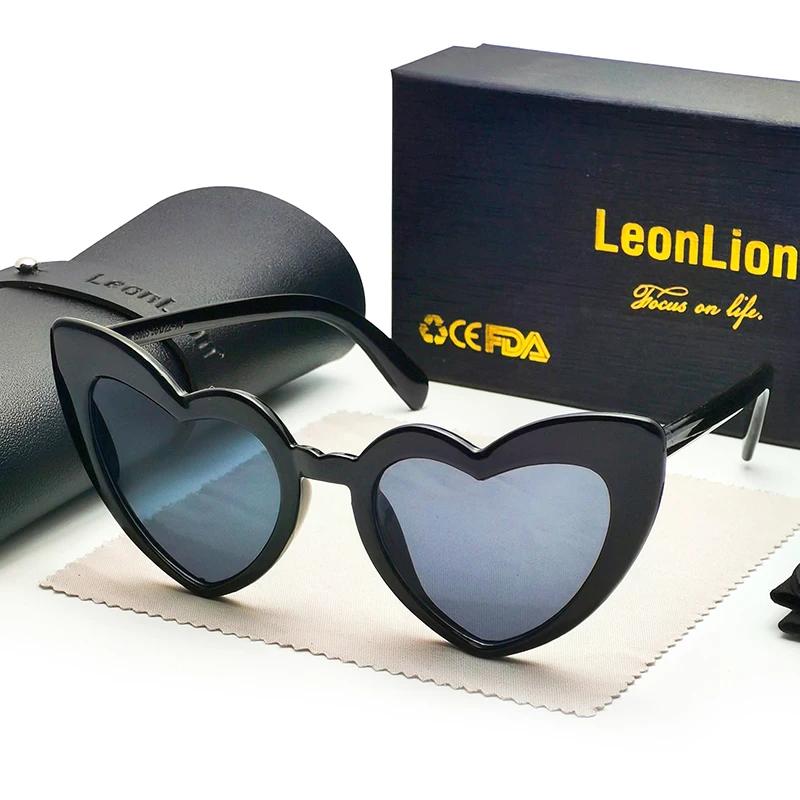 

Солнцезащитные очки LeonLion в стиле ретро с сердечками женские, винтажные, с металлическими петлями, с защитой от ультрафиолета, 2022