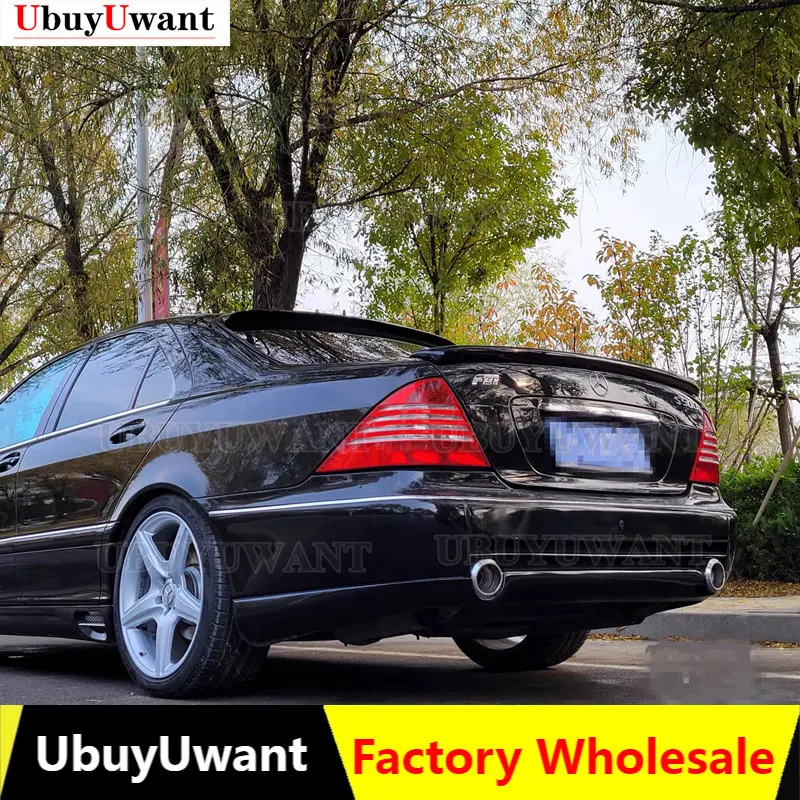 

For Mercedes Benz S Class W220 1998-2005 High Quality Carbon Fiber Material Rear Spoiler and Roof Spoiler For Benz S450 S600