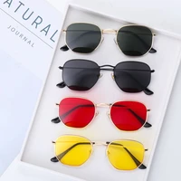 driving metal frame eyewear sun glasses small square sunglasses sunglasses for men and women polygon mirrored lens
