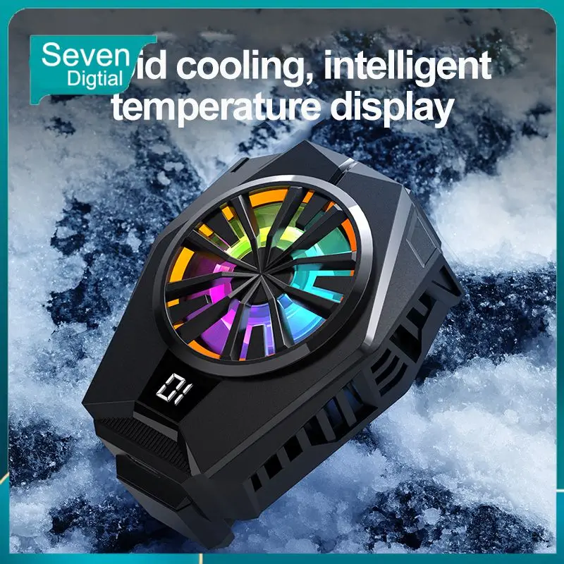 

Silent Glare Cooling Artifact Mobile Phone Radiator Game Cooler Phone Cooling Fan With Temperature Digital Display