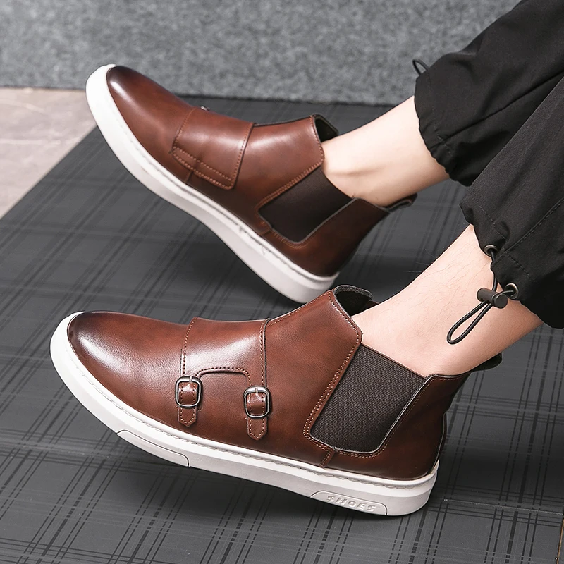 

2023 New Arrival Punk Boots For Men Working Boots For Men Comfortable Chelsea Boots Mens Black Brown Cowboy Boots Men