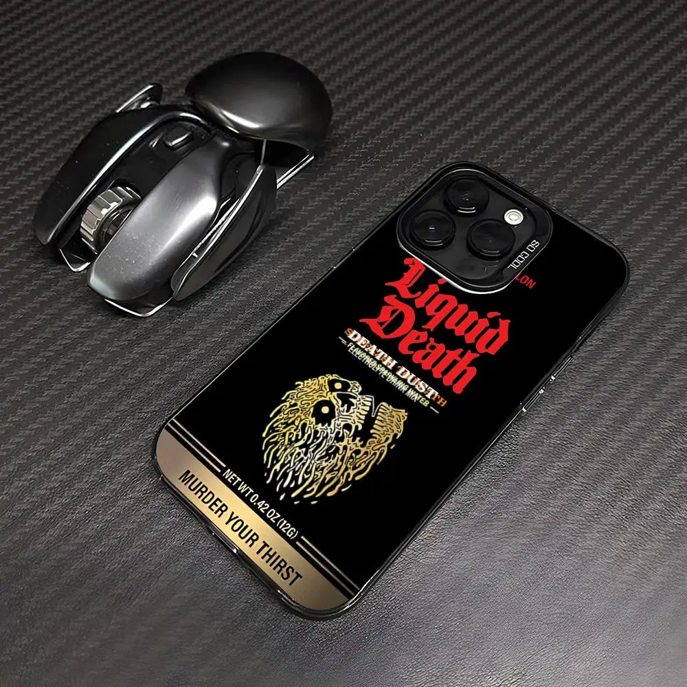 Фото Чехол для телефона Liquid Death, серебристый корпус, для iPhone 18, 17, 16, 15, 14, 13, 12, 11 Pro Max Plus №4