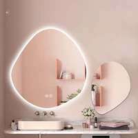 irregular bathroom mirror wall mounted touch cosmetic fogless makeup shower smart mirror vanity spiegel washroom accessories
