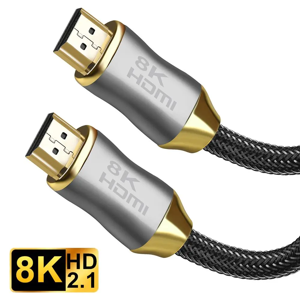 

HDMI 2.1 Cable HDMI Cord 2 1 Cable 8K 60Hz 4K 120Hz 48Gbps eARC ARC HDCP Ultra High Speed HDR for HD TV Laptop Projector PS4/5