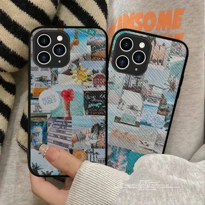 

Combi Van Surf Phone Case Hard Leather Case for iPhone 11 12 13 Mini Pro Max 8 7 Plus SE 2020 X XR XS Coque