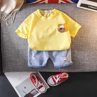 diimuu children baby boys clothing sets 2pcs t shirt shorts toddler girls cartoon outfits suits kids fashion summer tops jeans