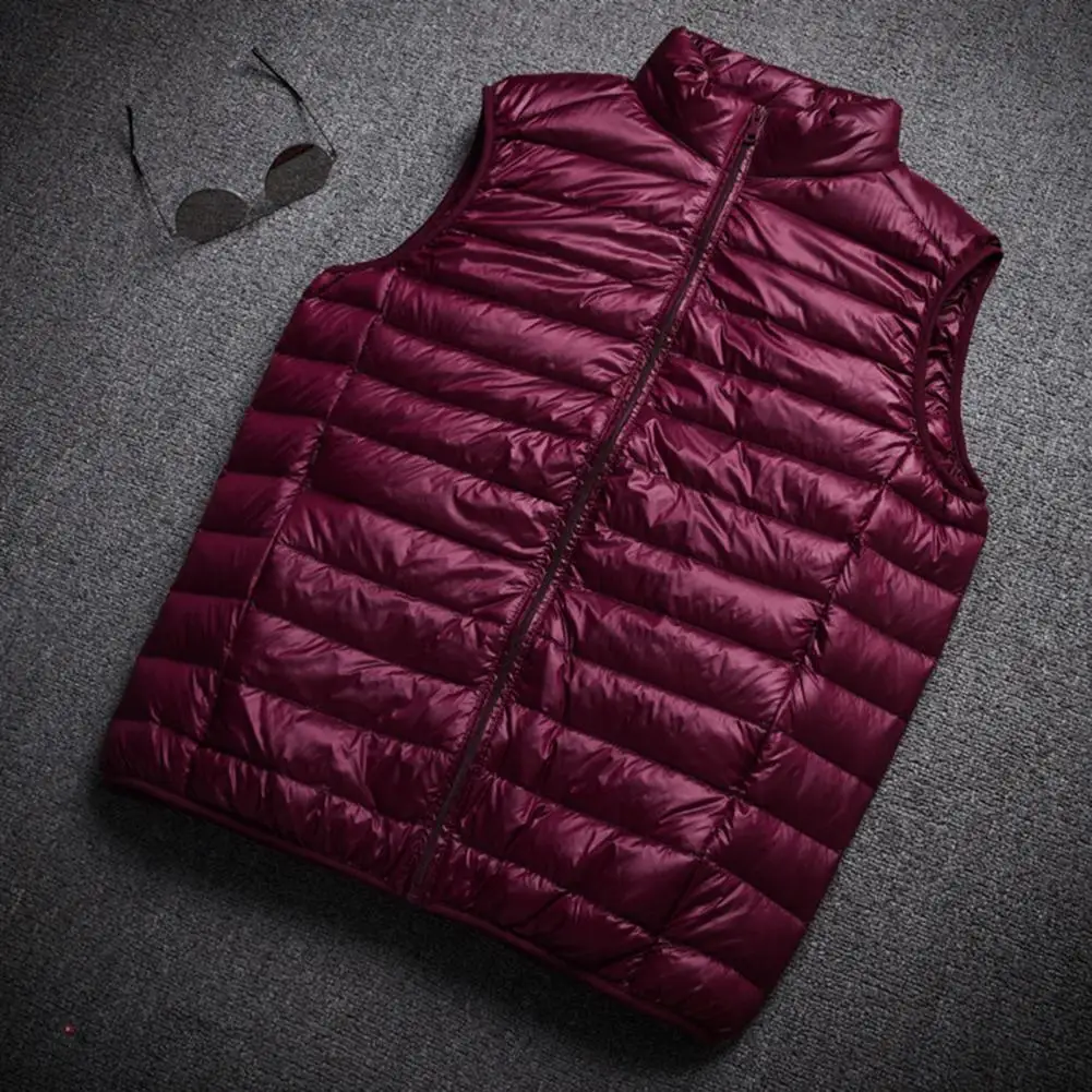 Down Vest Stylish Mid Length Padded Pure Color Winter Down Vest for Daily Wear  Winter Waistcoat  Down Waistcoat