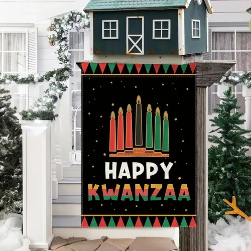 Фото Садовый флаг Happy Kwanzaa, 12×18 дюймов, двусторонний, EYY IIX SSL №4