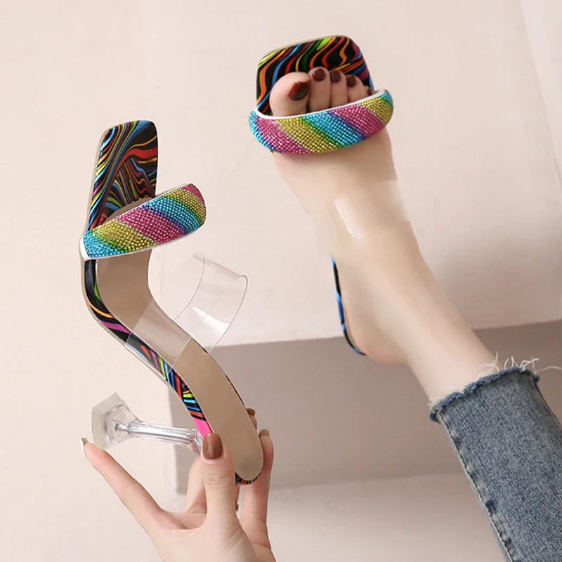 

New PVC High Heels Slippers Women Shoes 2023 Summer Sandals Designer Transparency Sexy Pumps Slingback Flip Flops Dress Shoes