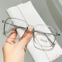 stylish oversized ins popular square transparent glasses myopia glasses for women nearsighted glasses eyewear