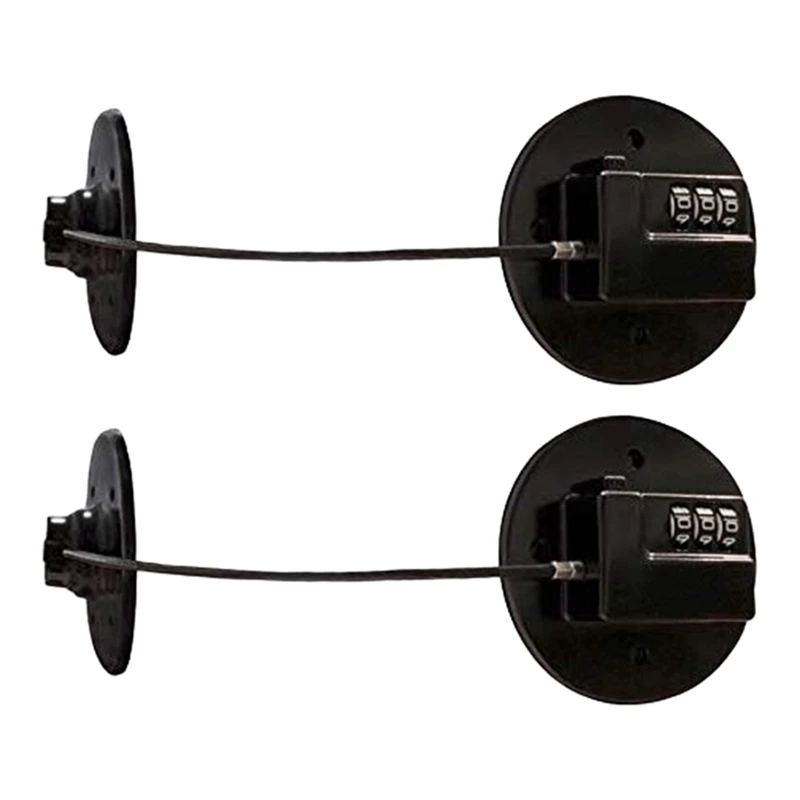 

2X Refrigerator Strong Adhesive 3-Digit Password Lock For Cabinet File Drawer Window Child Safety