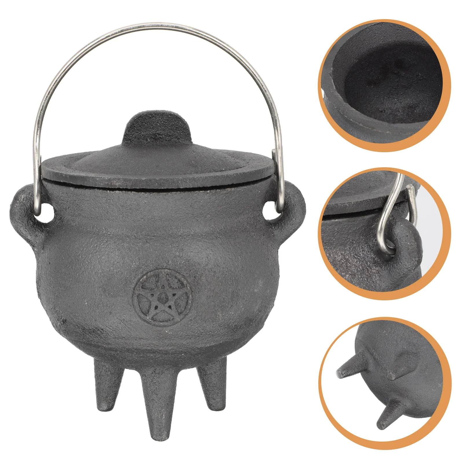 

Witch's Cauldron Offering Pot Halloween Toys Party Metal Iron Sacrifice Tool Tricky Vintage Candy