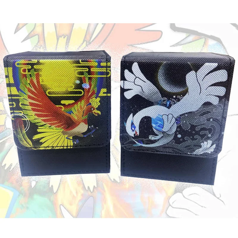 Фото Diy Self Made PTCG Lugia Коллекция Коробка для хранения карт PTCG Ho-Oh Высококачественная коробка для магнитных карт из искусственной кожи Аниме Карты Подарочная игрушка №1