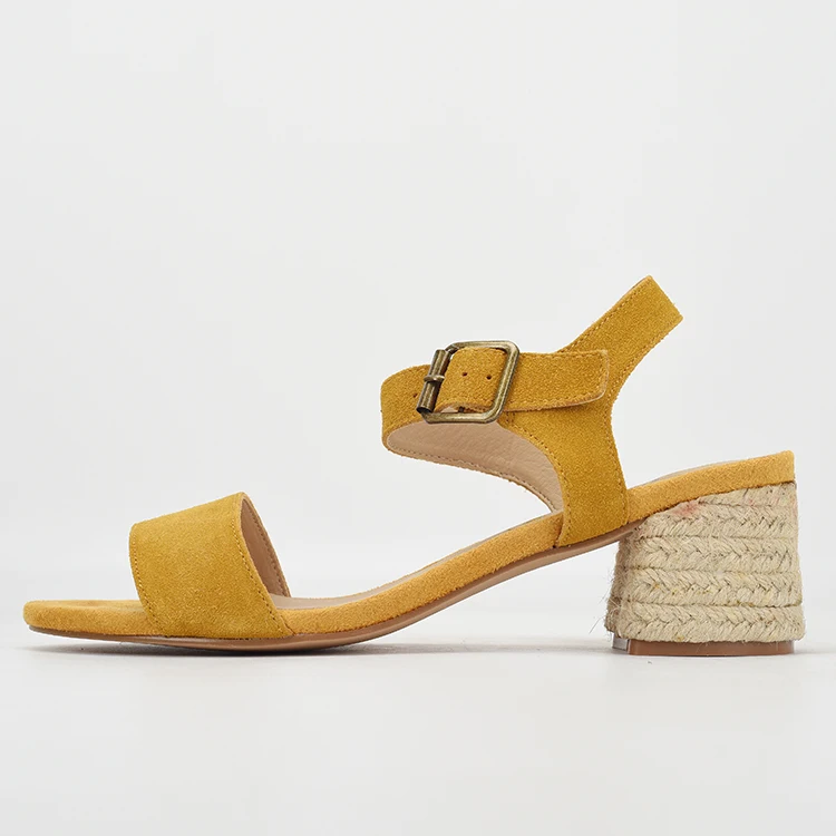 

Beige Heeled Sandals Med Comfort Shoes for Women Large Size Nubuck Open Toe Espadrilles Platform Yellow Black Medium Big Peep Fa