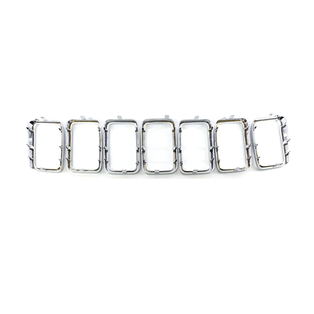 

7PCS Accessories Middle Net Frame Car Grilles Chrome Front Grille Cover Easy To Install High Quality Inserts Trim