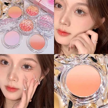 Milk Tea Peach Pink Blush Powder Palette Face High Gloss Gradient Orange Cheek Rouge Powder Brighten Highlighter Makeup Palette