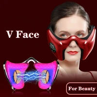 smart face massager v shaped firming and removing nasolabial folds 6 in 1 red and blue light therapy facial beauty instrument