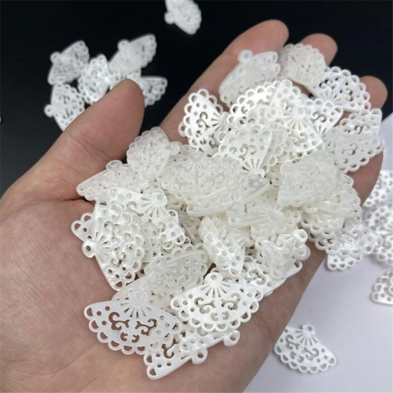 New Creative Acetic Acid Hollow Fan Charms Connectors Diy Pendant Earrings Hairpin Jewelry Making Resin Acessories Material