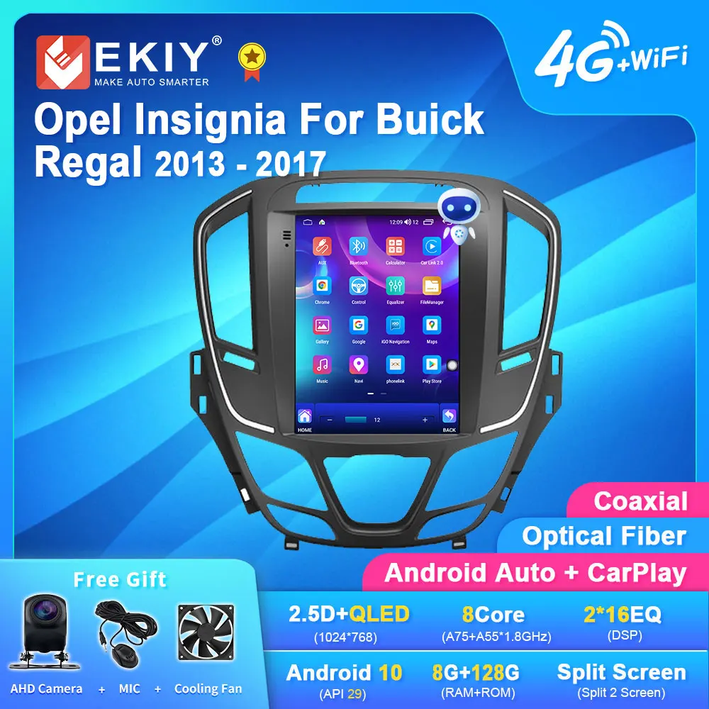 

EKIY 6+128G DSP Android 10 Car Radio For Opel Insignia 2014 2015 2016 2017 2018 Tesla Vertical Screen Navi GPS Stereo 2din DVD