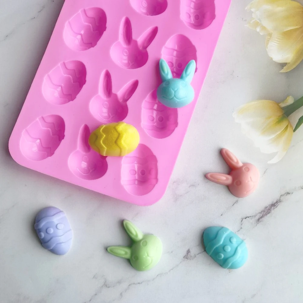 Легкие формы для шоколада с кроликом 12 отверстий пасхальное яйцо желе печенье