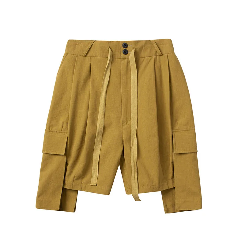 

Men Big Pocket Loose Casual Elastic Waist Tooling Harem Shorts Male Streetwear Hip Hop Sports Short Cargo Pant