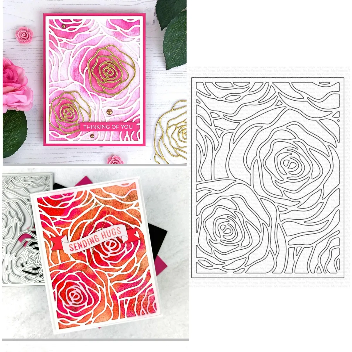 

2022 Arrival Roses All Around Cover New Metal Cutting Die Scrapbook Embossed Make Paper Card Album Diy Craft Template Decoration