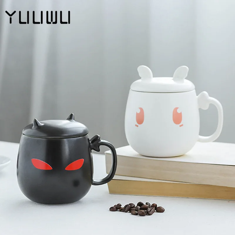 

Creative Cute Devil and Angel Mugs Coffee Mug Creative Cup for Coffee Milk Tea Cups Ceramic Coffee Porcelain Tazas De Café Gift