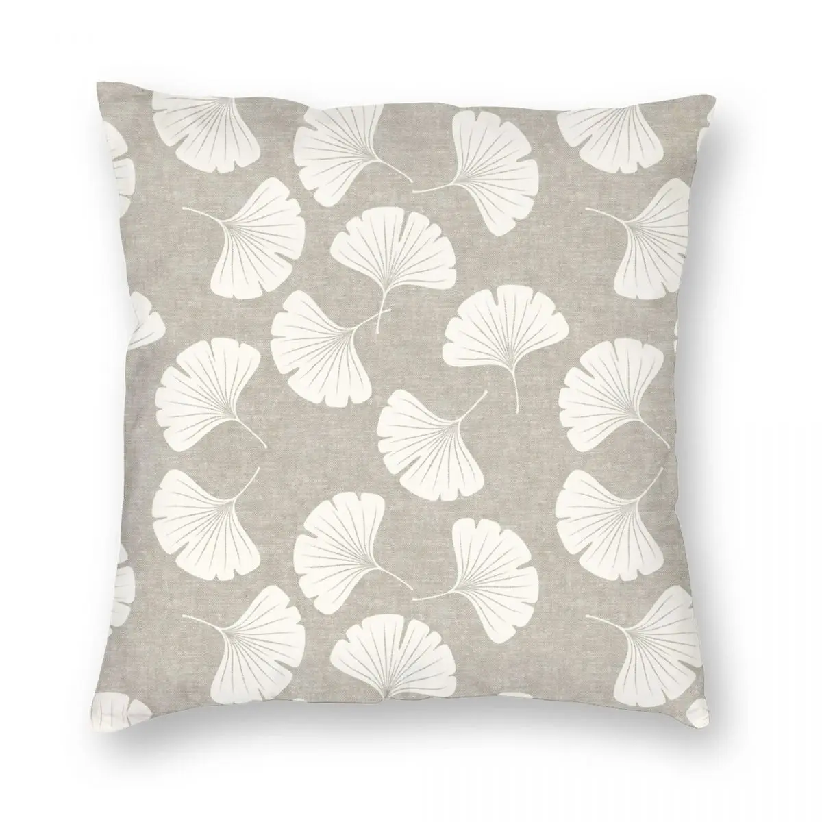 

Ginkgo Biloba Gingko Leaves Tan Square Pillowcase Polyester Velvet Zip Decor Throw Pillow Case Home Cushion Cover 45x45 CM