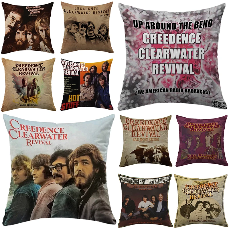 

Cushion Cover 45*45 Creedence Clearwater Revival Car Throw Pillow Cover Sofa Room Decor Nasi Short Plush Dakimakura Wedding Gift