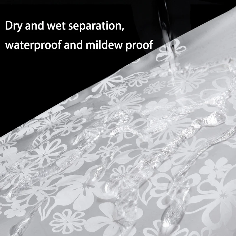 k water white printing nature shower curtain kitchen fashion romantic art waterproof for bath with hooks for bathroom free global shipping