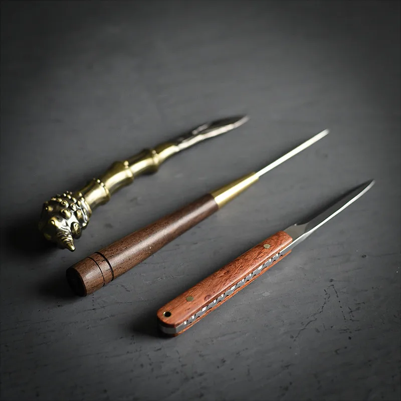 

Metal Stainless Steel Tea Knife Needle Puer Sandalwood Handmade Tea Knife Cooking Accessories Te Verde Chino Teaware