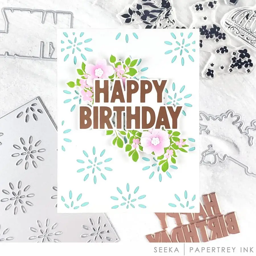 Металлические штампы Geo Flowers для скрапбукинга