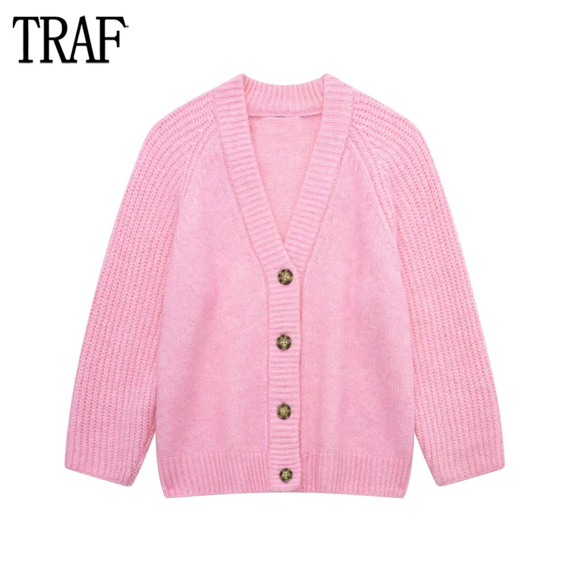 

Женский вязаный кардиган с длинным рукавом, свободного покроя