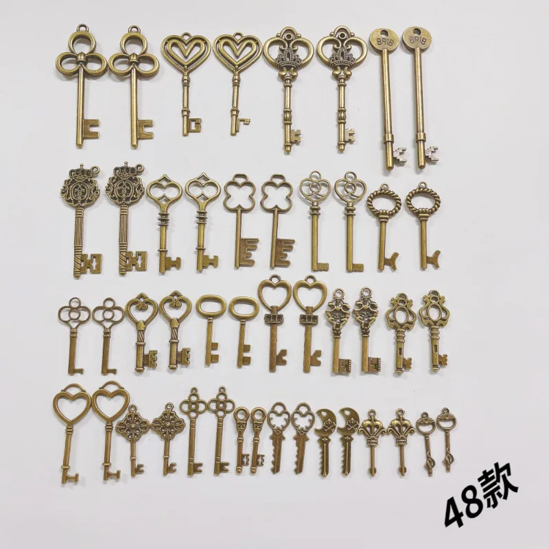 

Vintage Antique Bronze Plated Metal Love Heart Key Charms Pendant Fine Trendy Pendant Charms Making Craft Decor Gifts