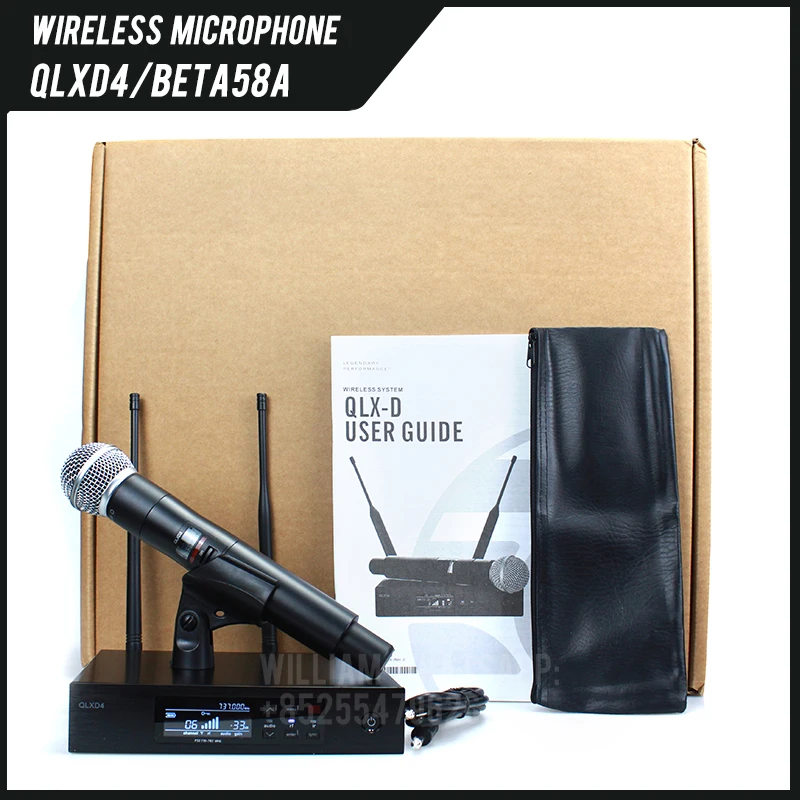 

Free shipping!!! professional QLXD4 QLXD24/BETA58 SM58 BETA87 QLXD2 digital wireless microphone system mic for stage performance