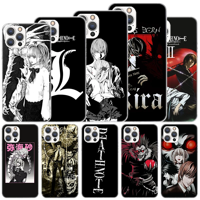 

Мягкий чехол с рисунком Аниме Манга «Death Note» для iPhone 11, 12, 13, Mini, 14 Pro Max, чехол для телефона Apple X, XS, XR, SE, 7 Plus, 8 +, 6, 6S, строительный чехол