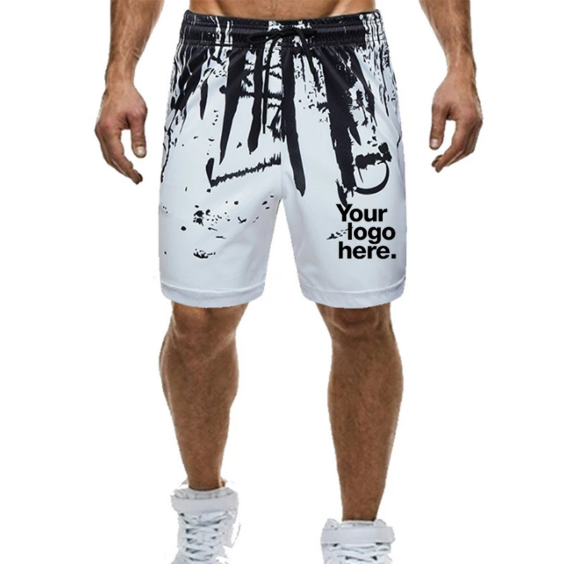 

Custom Label Splash-ink Shorts Summer for Boys Basketball Class Running Sweatpants Everything Goes with Fashion Senior