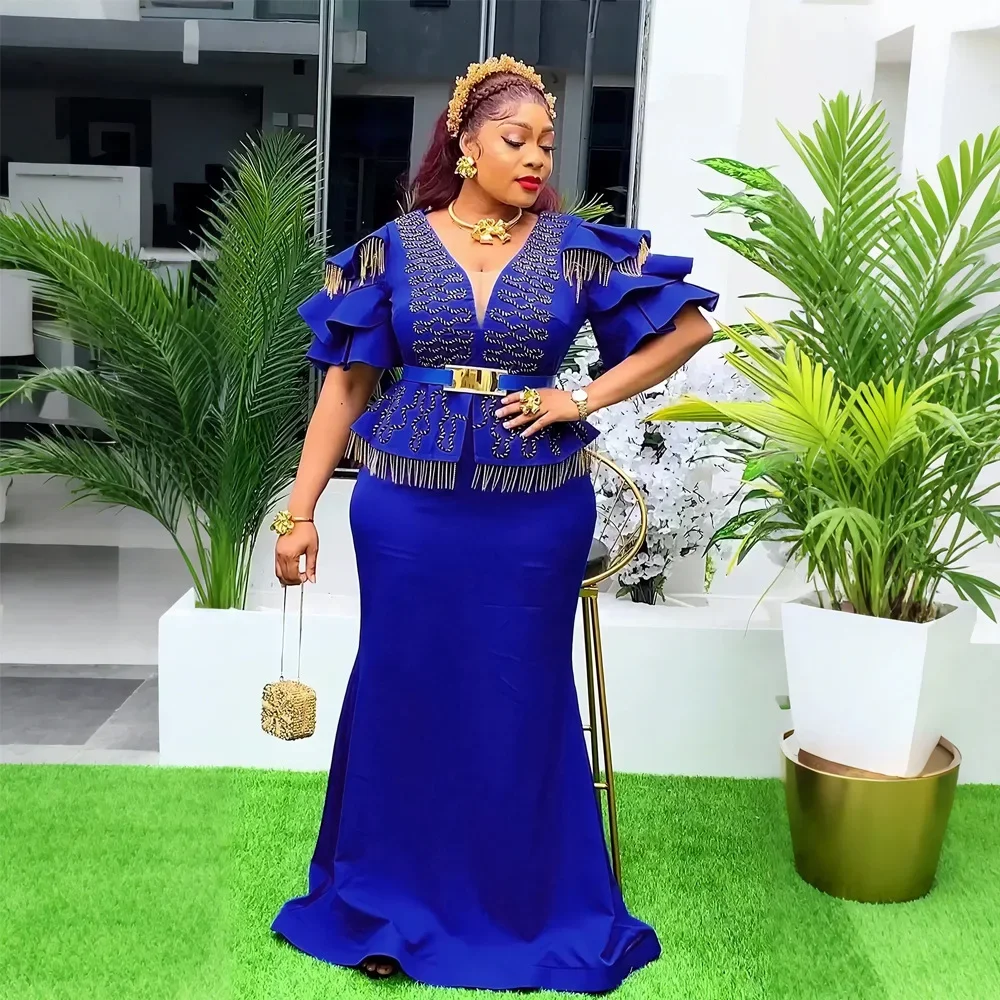 Африканские свадебные платья больших размеров для женщин элегантное осеннее