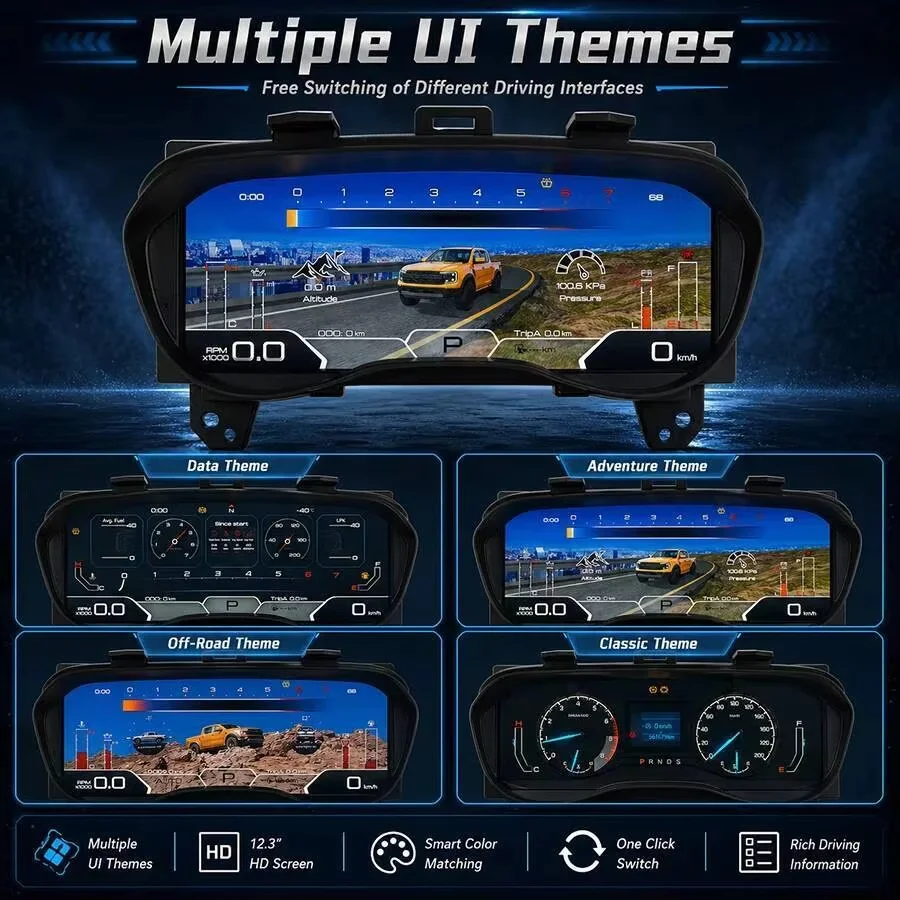 Цифровой спидометр Virtual Cockpit для Ford RangerEverest 2016-2020: приборная панель, автомобильная панель приборов, одометр (art.: 3920da5a42be5) - 3920da5a42be5