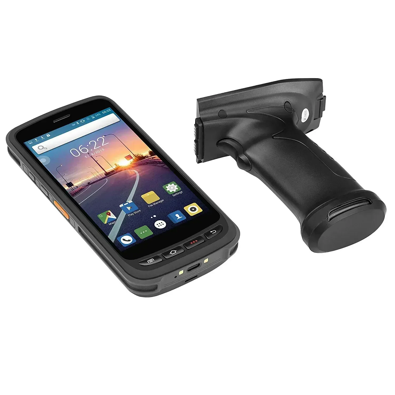 Фото Высокопроизводительный Android 8.1 OS IP65 Прочный портативный логистический 1d/2d сканер штрих-кода КПК с NFC RFID C72 Reader Chainway №1