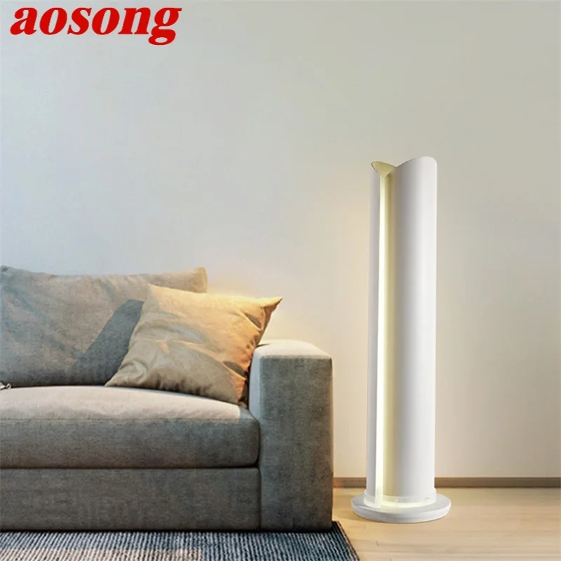 

AOSONG Modern Simple Floor Lamps Creative Design White Decorative For Living Room Bedroom