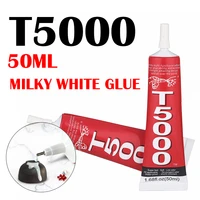1 piece 50ml t5000 glue milky white touch screen phone repair super glue t 5000 glass glue diamond jewelry diy grafting glue