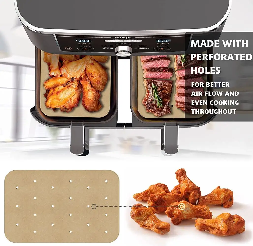 200/100 шт. одноразовые фритюрницы бумажные вкладыши для отпаривателя квадратные