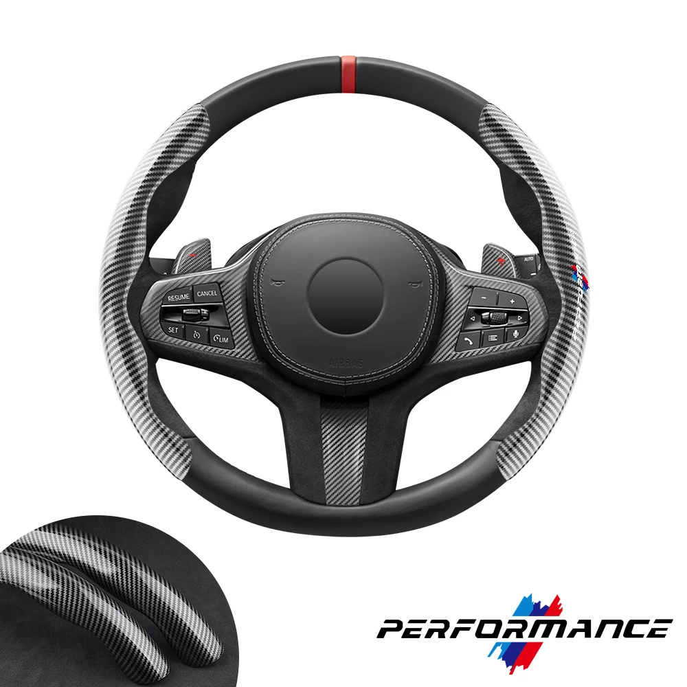 

for Performance bmw e90 e60 f30 f31 f10 e39 e36 e53 e46 e70 e87 e91 e92 e30 X1 X2 X3 X4 X5 X6 X7 car steering wheel cover