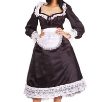 sissy dress maid black pink low neck long sleeve lace cosplay suit customizable