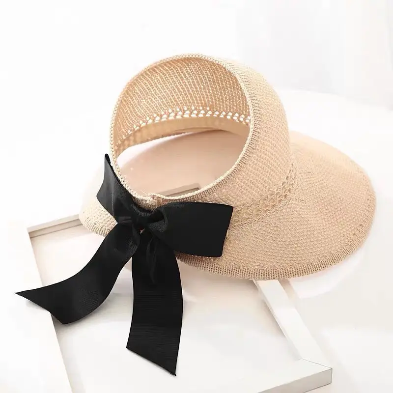 

New Women Summer Visors Hat Foldable Sun Hat Wide Large Brim Beach Hats Straw Hat chapeau femme Beach UV Protection Cap