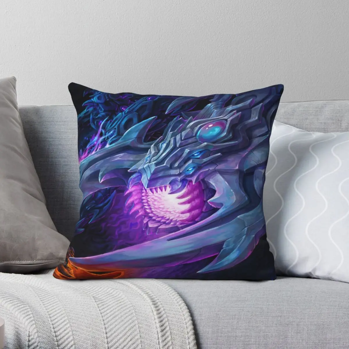 

Facing Down The Devourer Square Pillowcase Polyester Linen Velvet Printed Zip Decor Sofa Seater Cushion Cover 18"